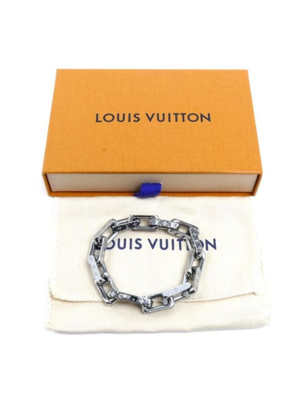 Louis Vuitton Metal Chain Monogram Bracelet M 19 cm - Picture 6 of 6